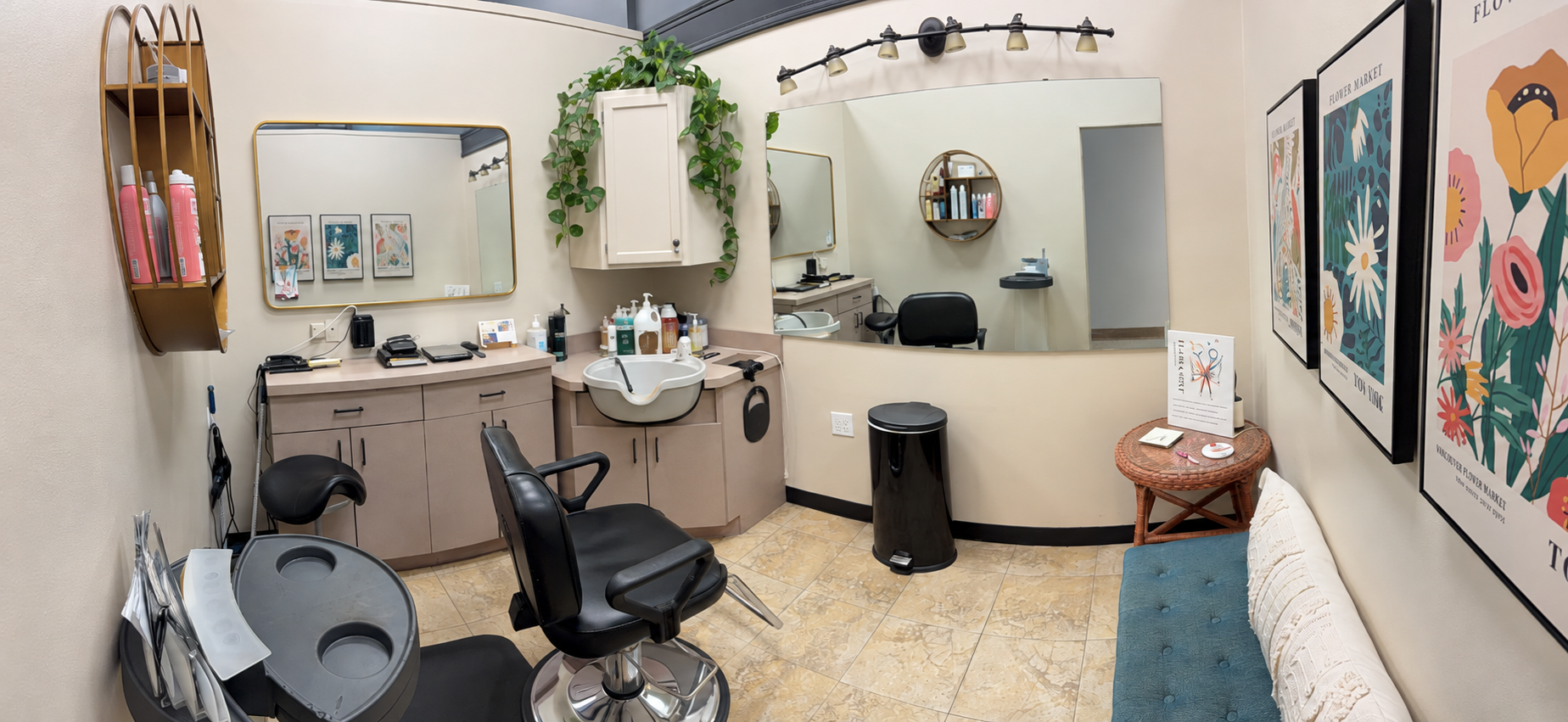 A private stylist studio at Blades Hair Design